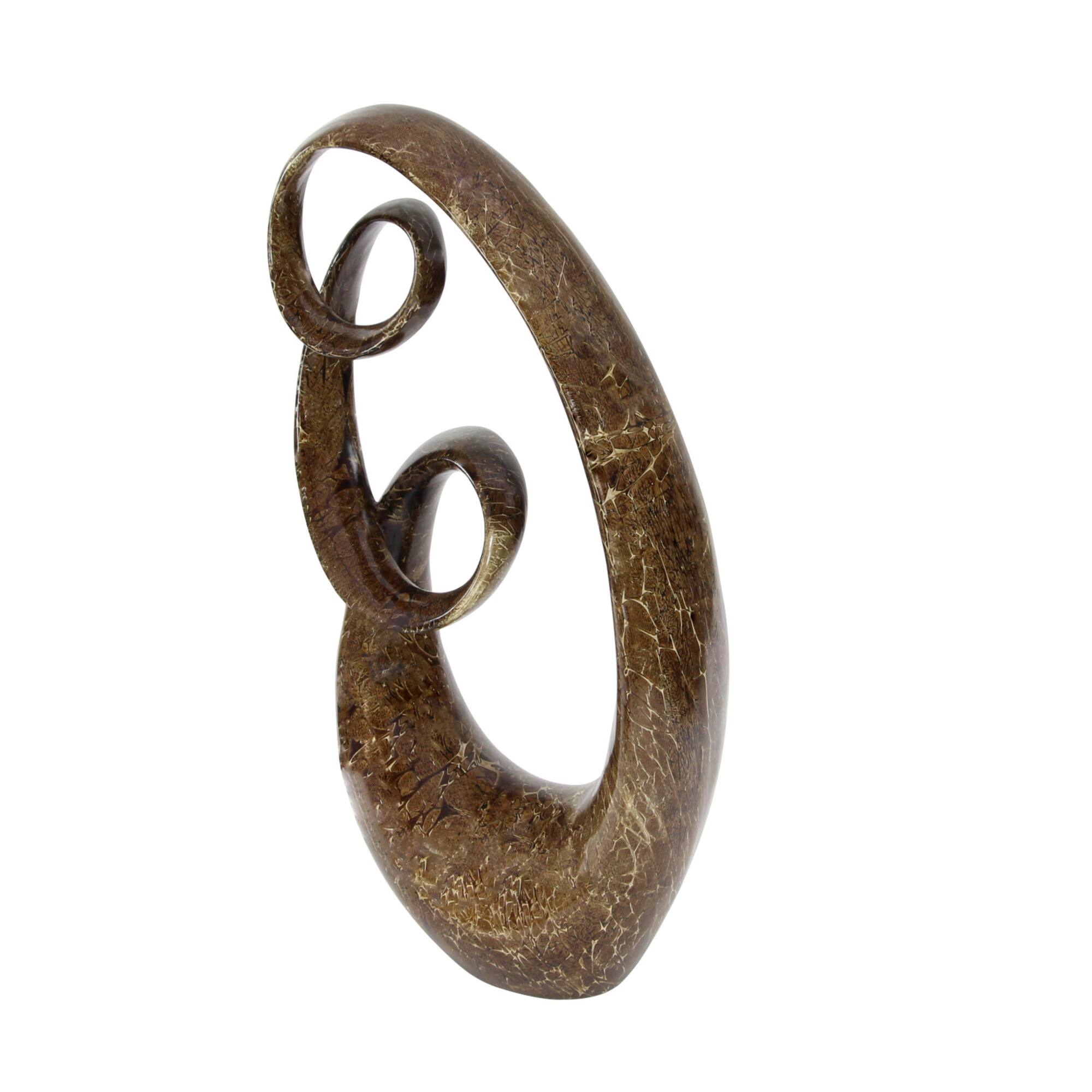 31" Brown Abstract Sculpture